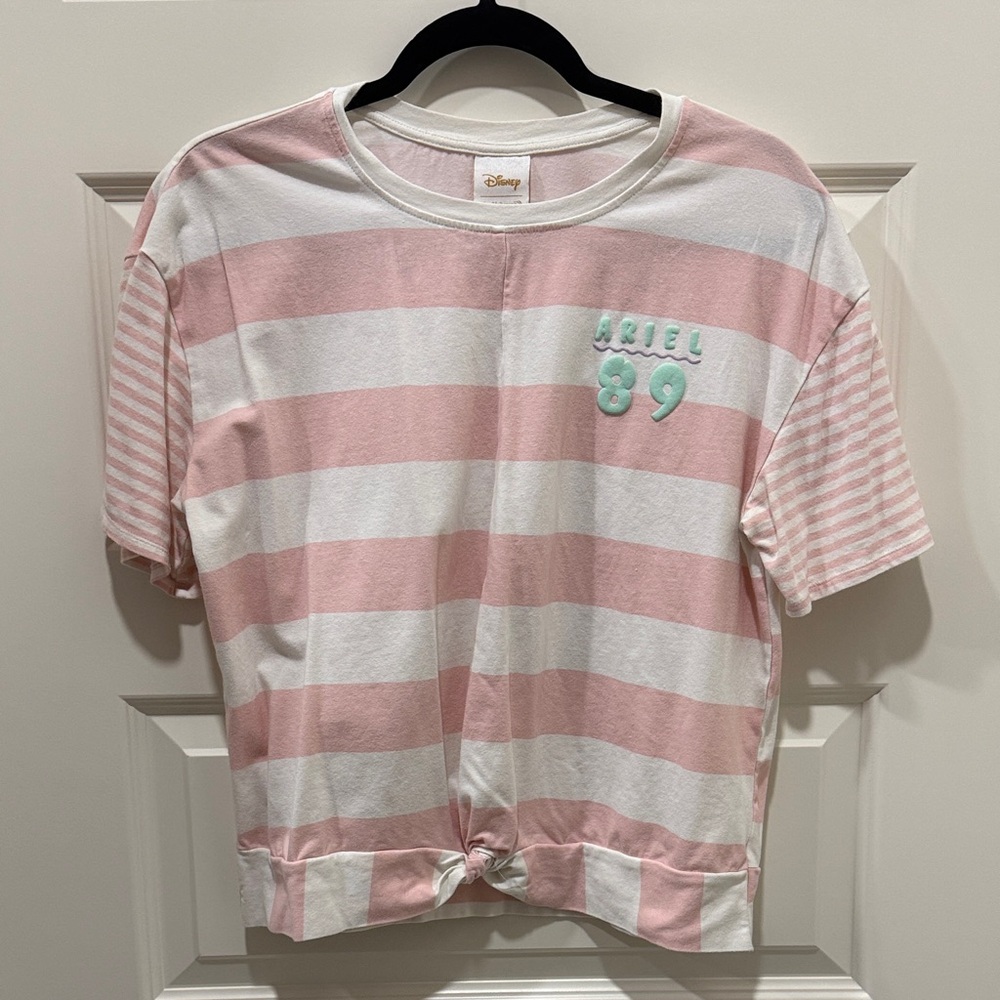 Disney Pink and White Striped Ariel 89 Tee